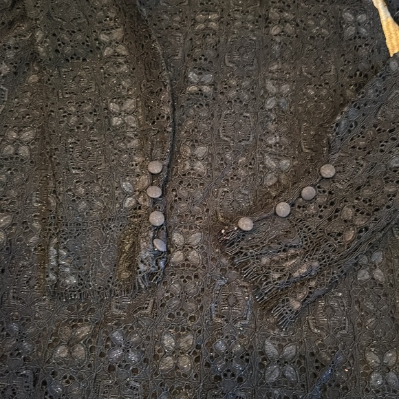 NWT FREE PEOPLE honey honey black lace long sleeve mini dress size 4 - Picture 11 of 16